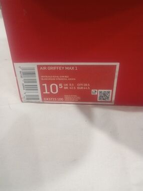 Nike Air Griffey Max 1 - White/Old Royal/Gym Red Dead Stock ......2022